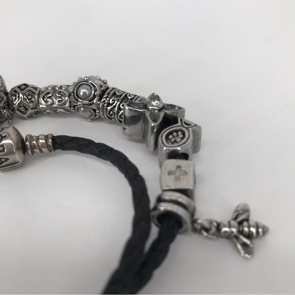 Pandora Leather Double Wrap Bracelet with 1 Charms! - Picture 5 of 12